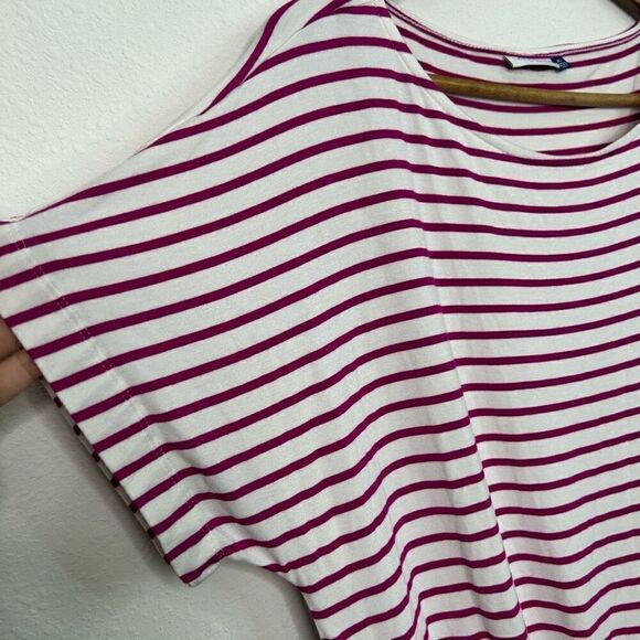 Cabana Life White Pink Striped Elastic Waist Rayon Spandex Mini Dress Women’s XL - Picture 3 of 14